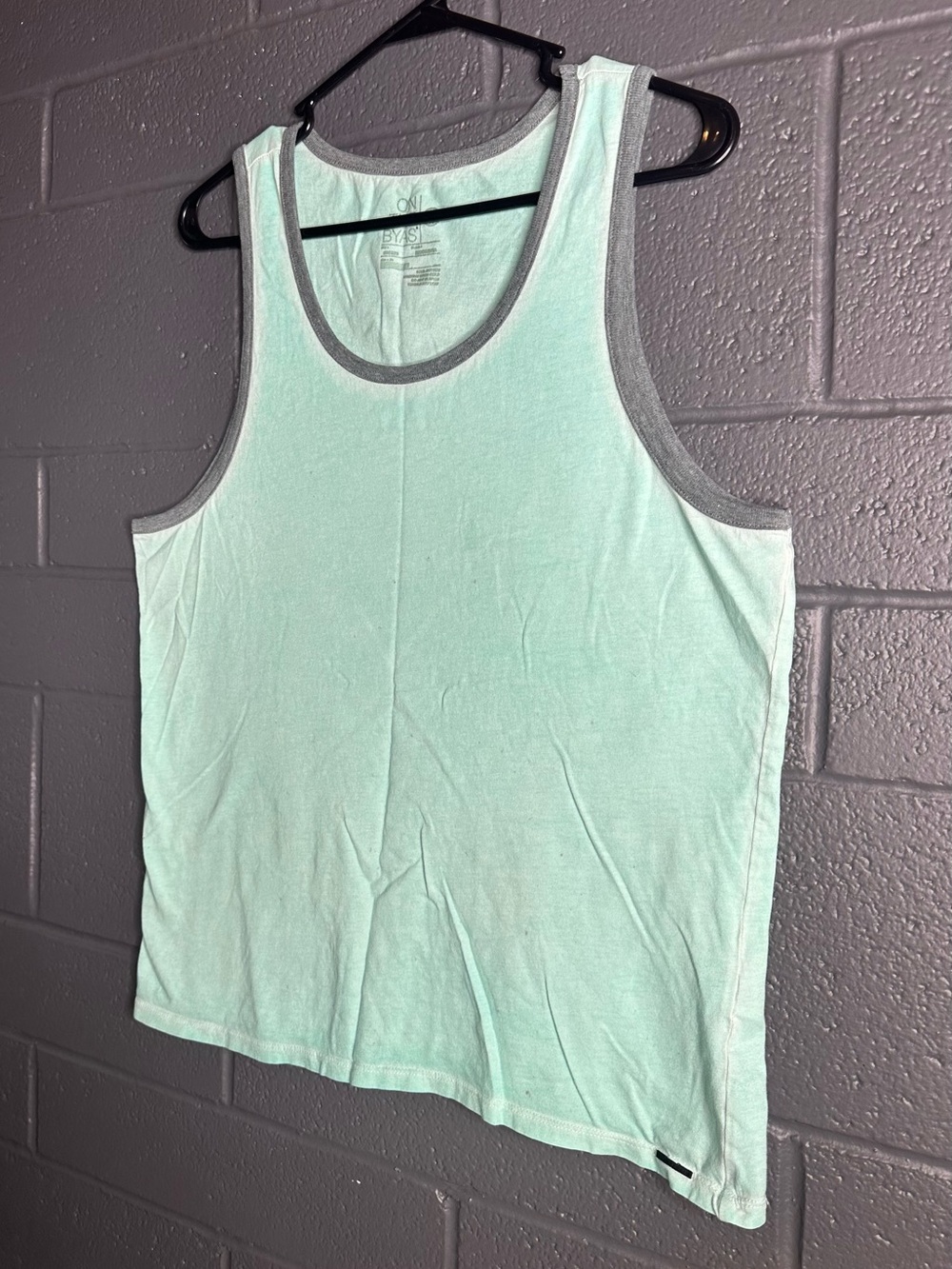 On The Byas Brand - Mint Green Tank with Charcoal Trim - Men’s M - Picture 3 of 9